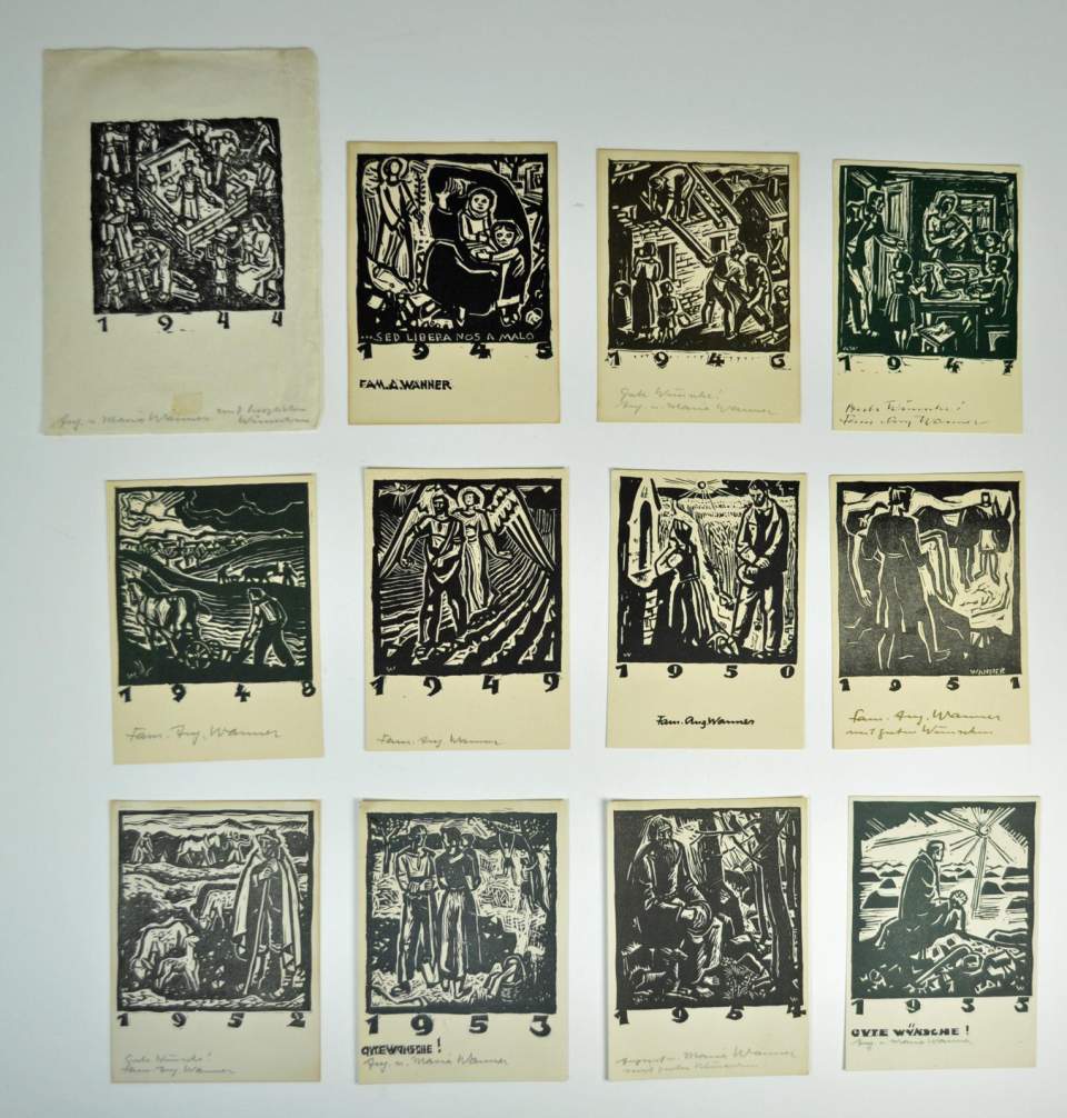 Neujahrskarten (1922 - 1966) v. August Wanner, St. Gallen