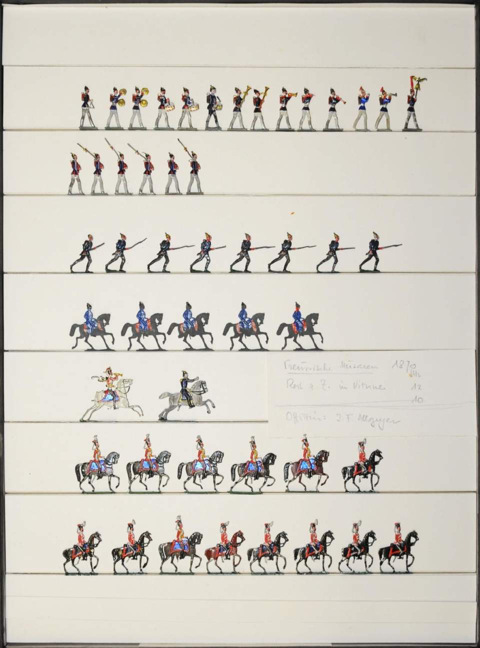 Zinnfiguren, Zinnsoldaten, preussische Infanterie und Kavallerie