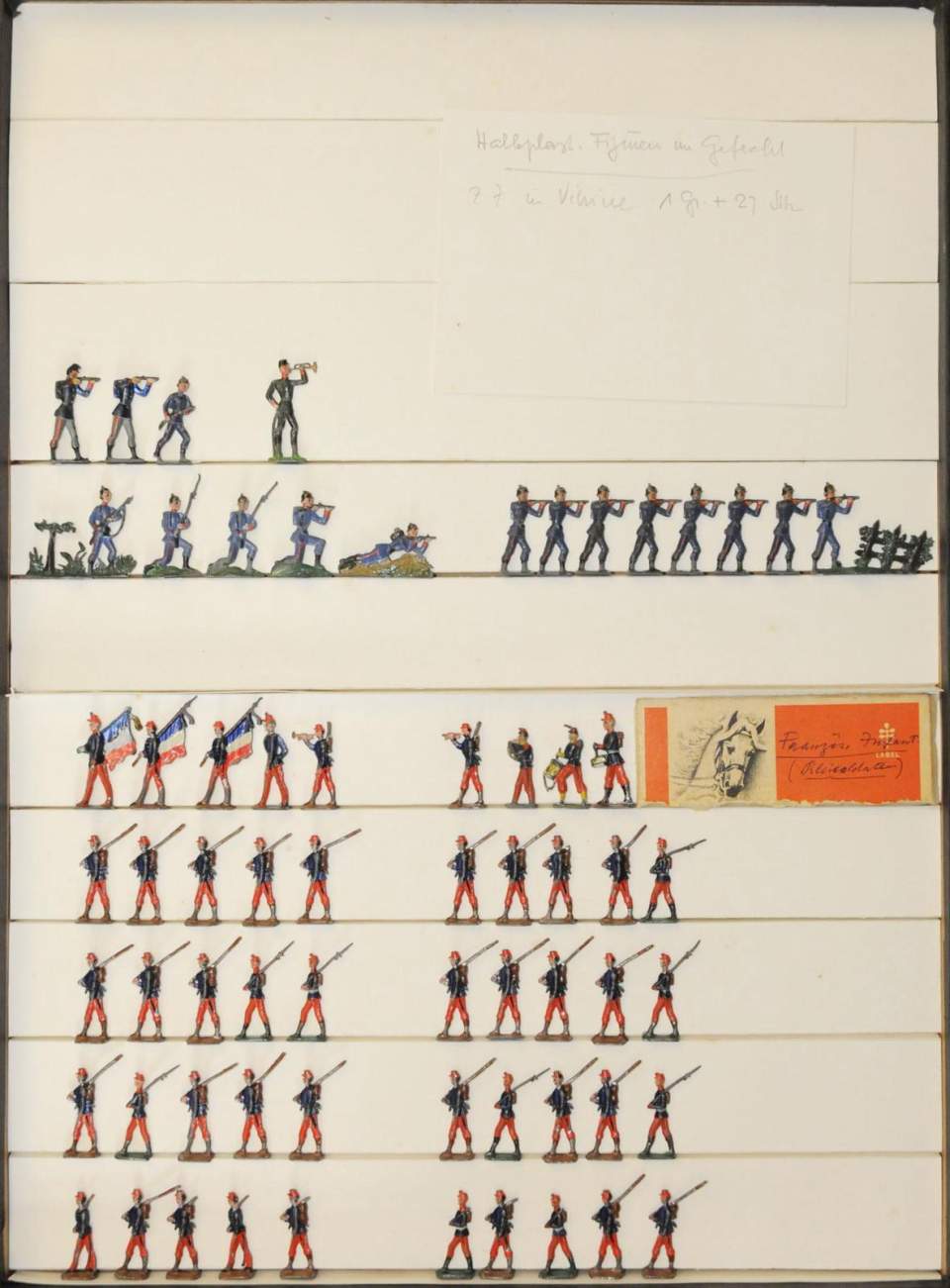 Zinnfiguren, Zinnsoldaten, Würtemberger im Gefecht und Französische Infanterie