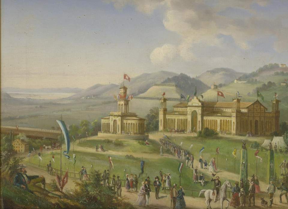 Gemälde Eidgenössisches Schützenfest St.Gallen 1874