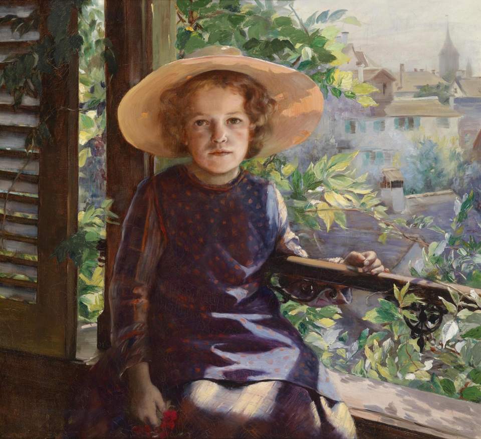 Porträt Mädchen am Balkon, 1891, Bildnis