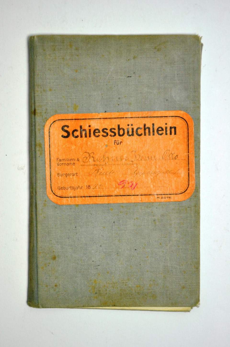 Schiessbüchlein Rohner Hermann