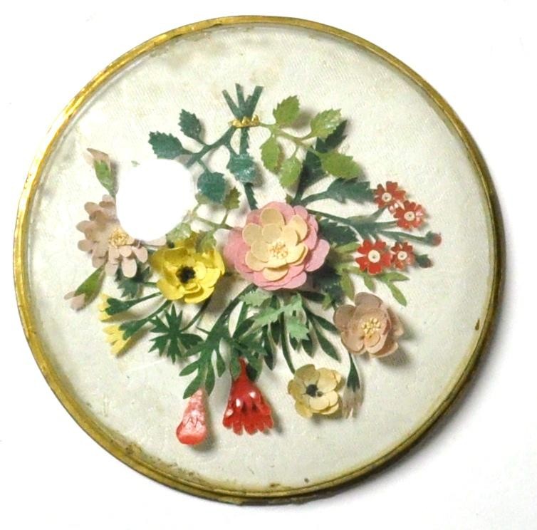 Brosche mit Papierblumen 3D, Schmuckbrosche, Schmuckdose