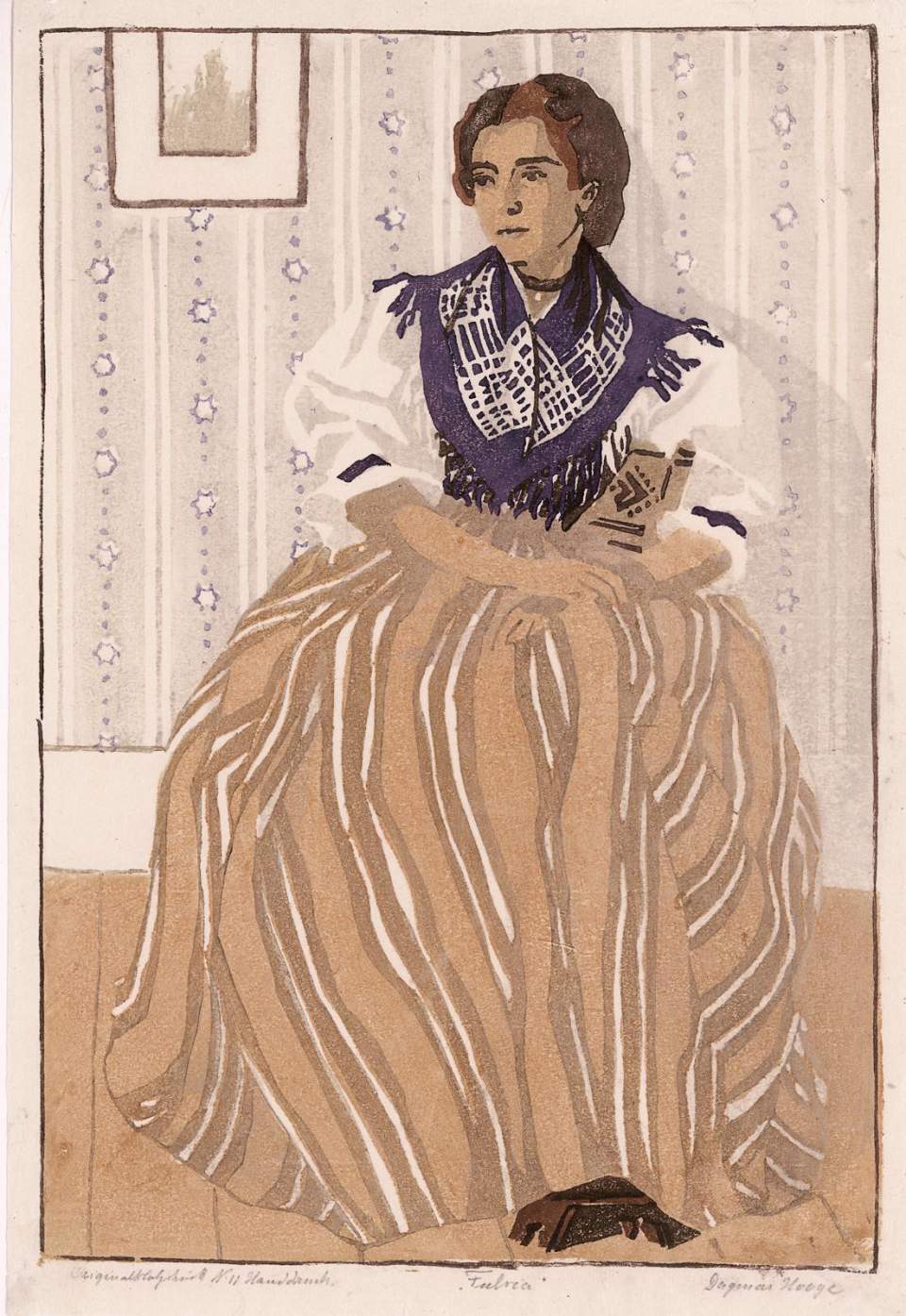 Farbholzschnitt "Fulvia" Dagmar Hooge