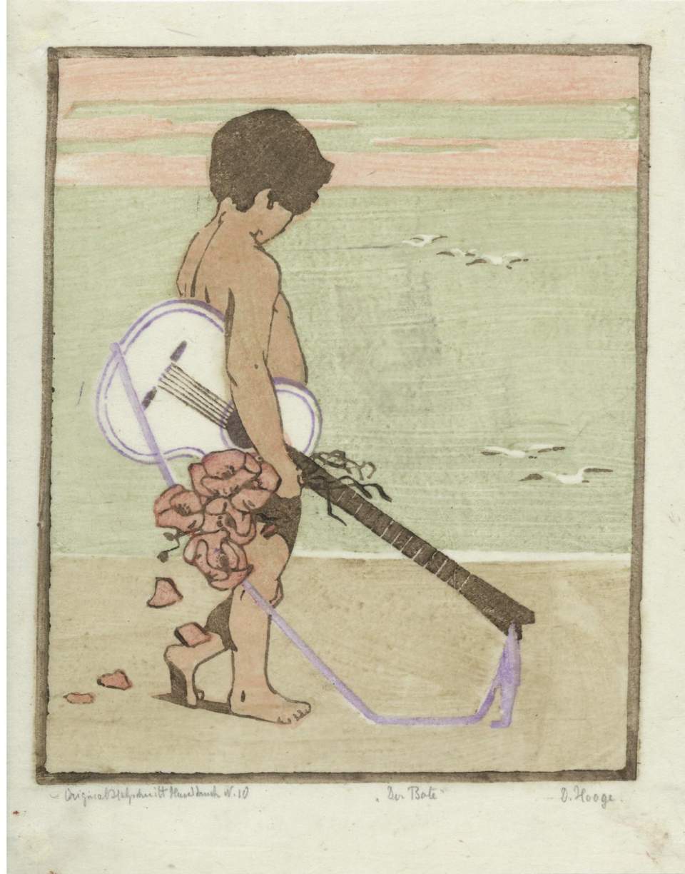 Farbholzschnitt "Der Bote" Dagmar Hooge