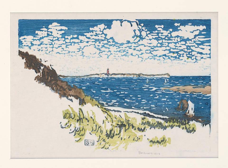 Farbholzschnitt "Wattenmeer und Sylt " (monogrammiert)