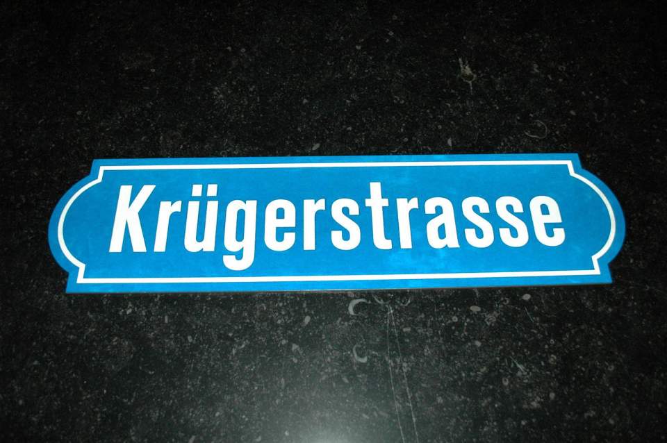 Strassentafel, Stassenschild Krügerstrasse, Kopie