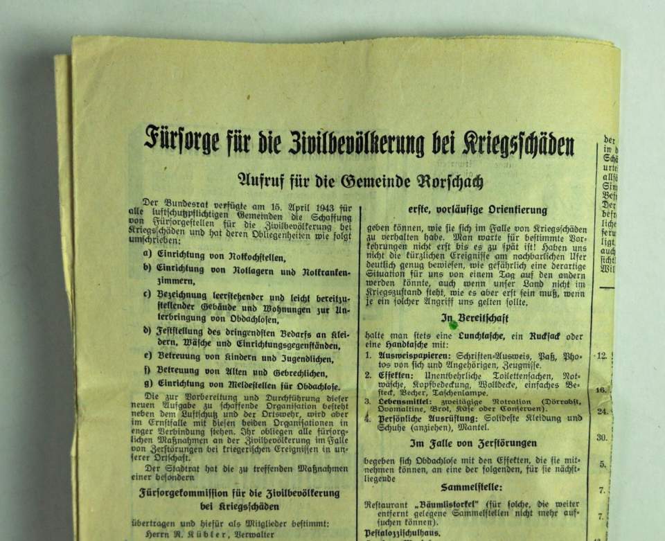 Zeitungsartikel "Fürsorge für die Zivilbevölkerung bei Kriegsschäden", 13.Juli 1943