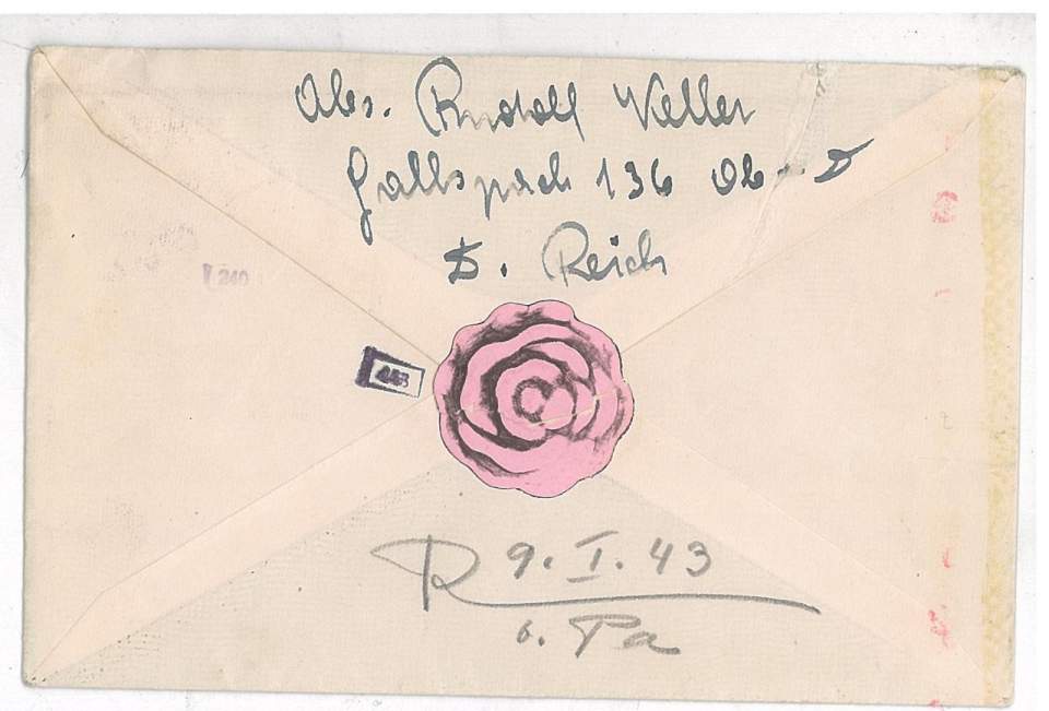 Brief von Rudi Keller aus Gallsbach (A) an Fam. Klauser (Rorschach), 1943