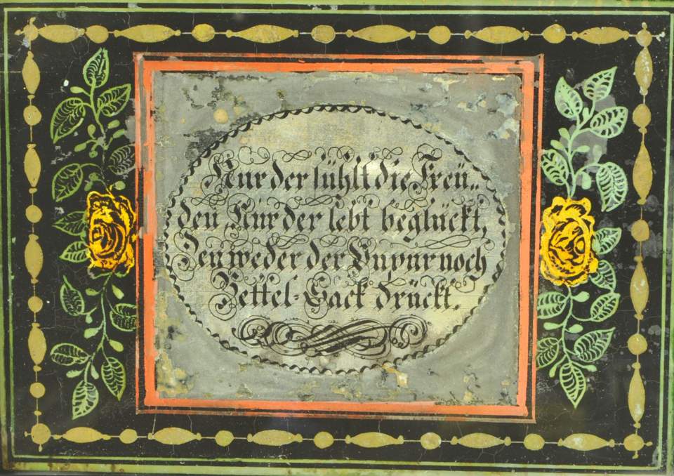 Hinterglasbild, Sinnspruch