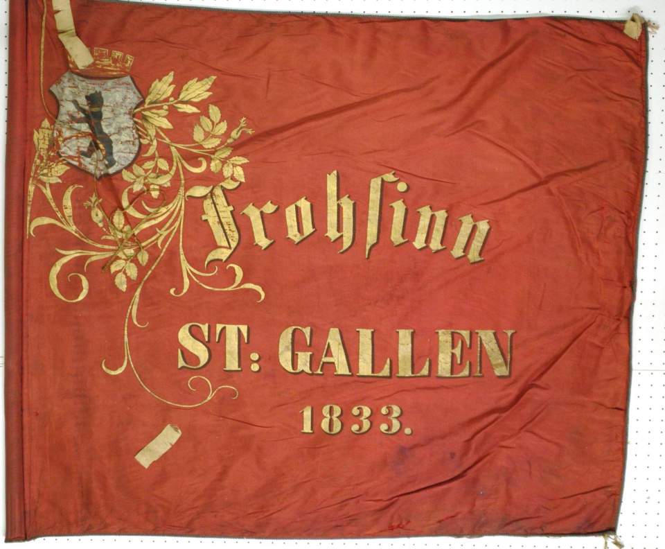 Fahne des Sängervereins «Frohsinn St.Gallen», 1868