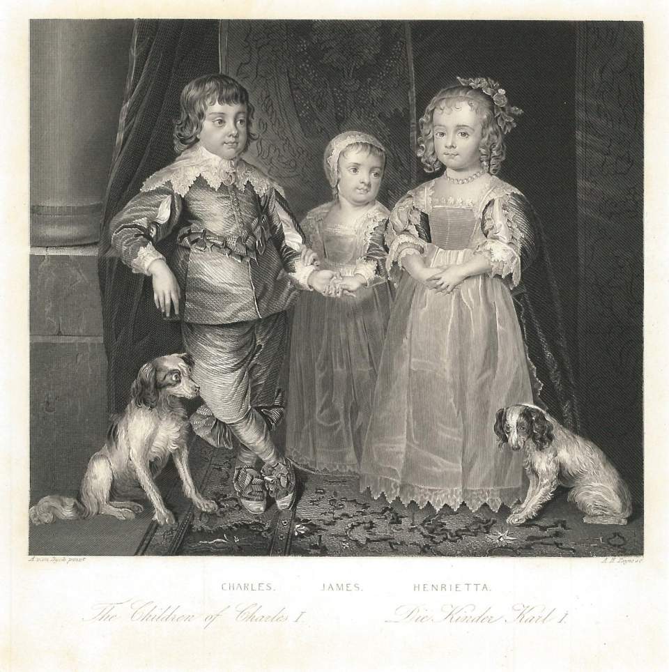 Lithografie: Die Kinder Karl I.