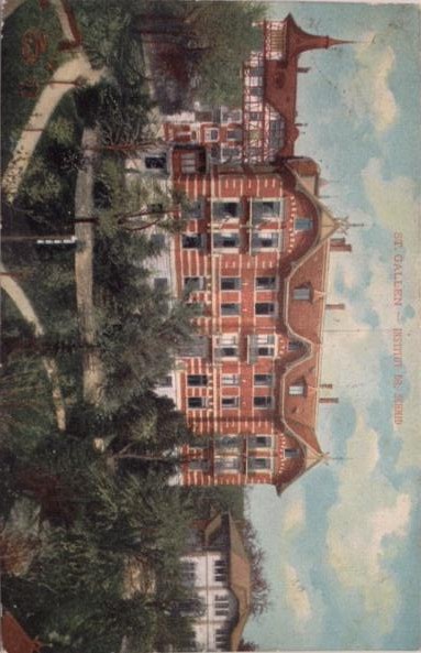Ansichtskarte Institut Dr. Schmid in St.Gallen, heute Institut auf dem Rosenberg