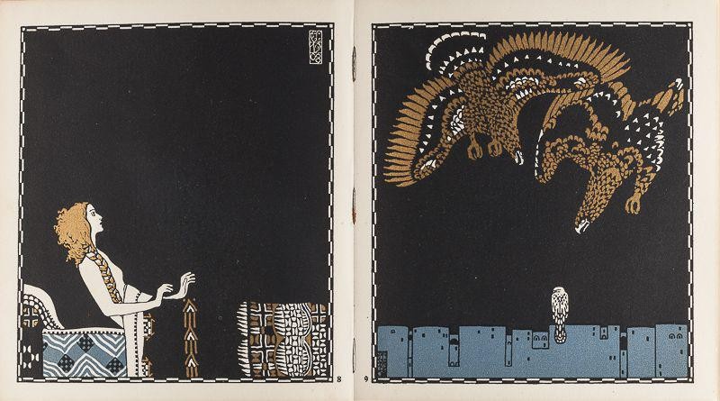 Farbholzschnitt "Nibelungen"