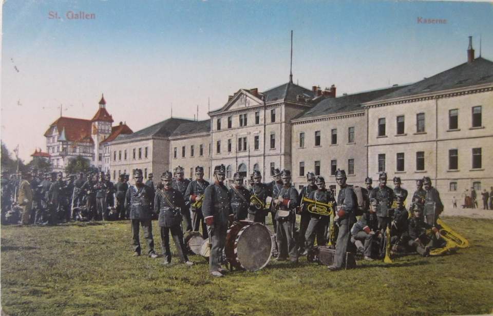 Postkarte, Ansichtskarte, St. Gallen, Kaserne
