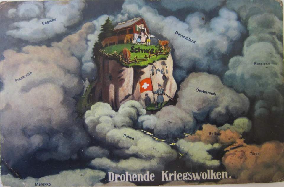 Postkarte, Ansichtskarte, Drohende Kriegswolken