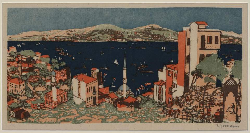 Farbholzschnitt "Am Bosporus"