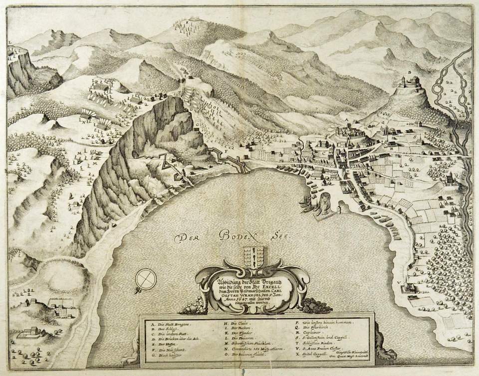 Ansicht Bregenz, Darstellung von dessen Einnahme 1647