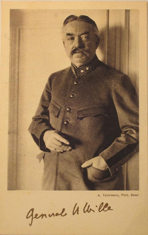 Postkartenserie mit Porträts von Schweizer Militärs, Erster Weltkrieg, Ansichtskarte