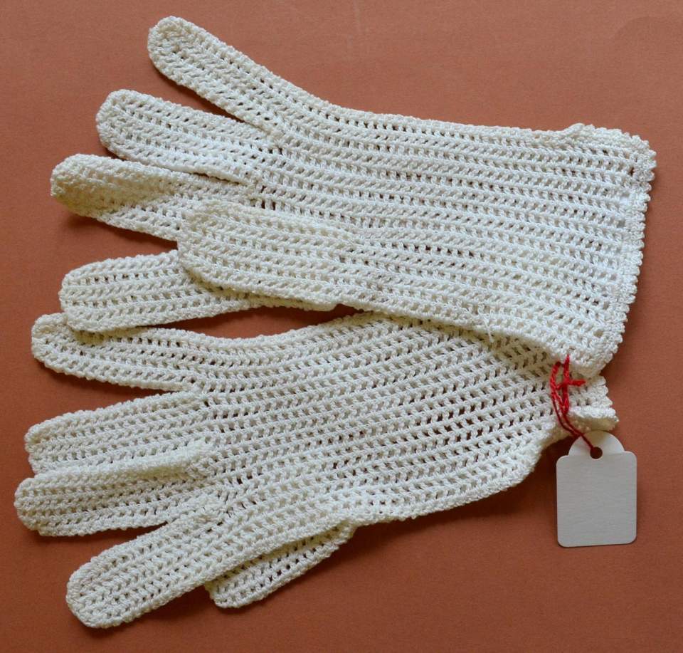 1 Paar Damenhandschuhe aus Baumwolle, Handschuhe