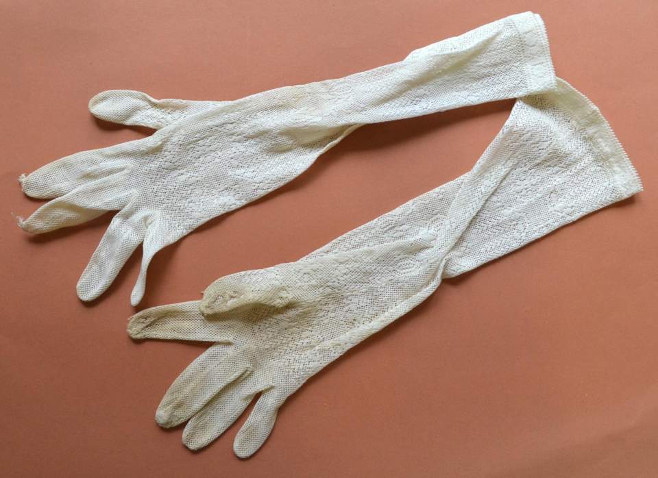 1 Paar Damenhandschuhe, Halbhandschuhe, Handschuhe