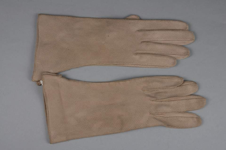 1 Paar Damenhandschuhe, Leder, Handschuhe