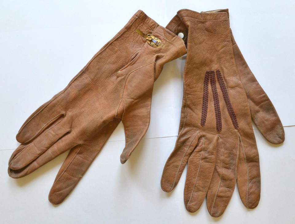 1 Paar Damen Lederhandschuhe