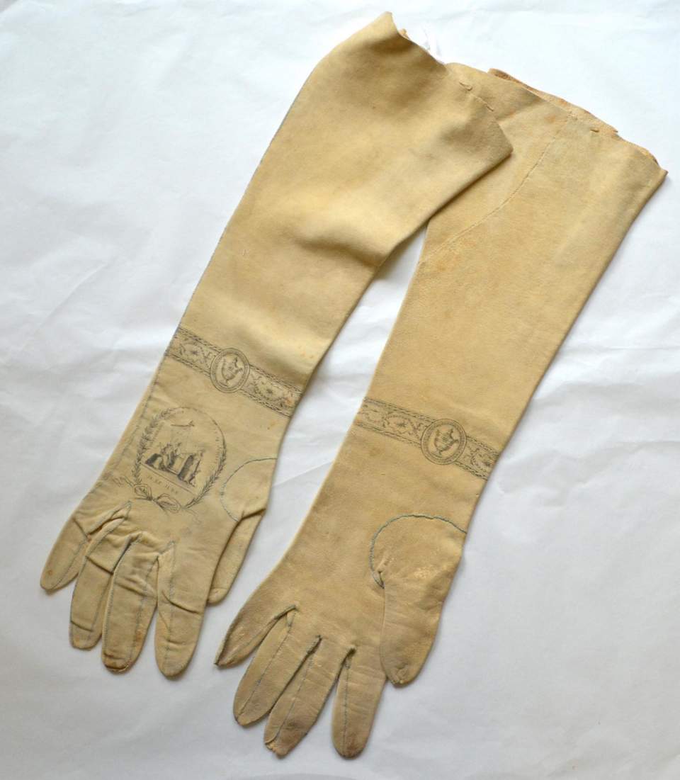 1 Paar Damenhandschuhe aus Stoff, Handschuhe