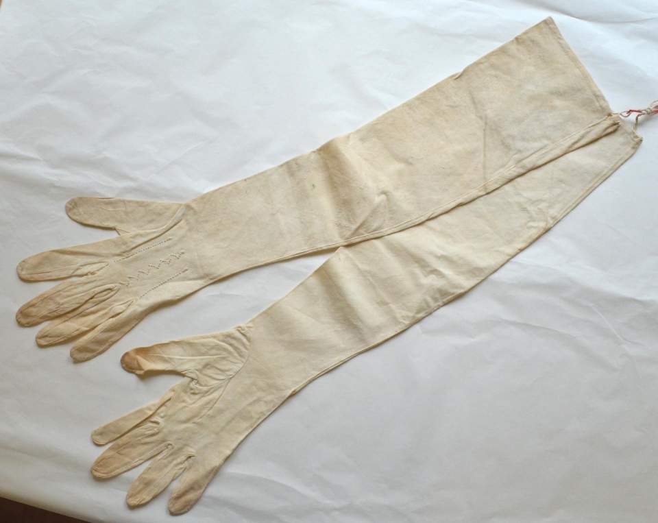 1 Paar Damenhandschuhe aus Stoff, Handschuhe