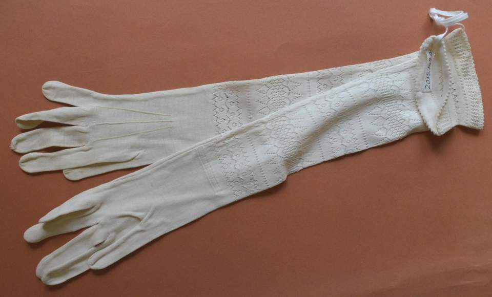 1 Paar Damenhandschuhe aus Baumwolle, Handschuhe