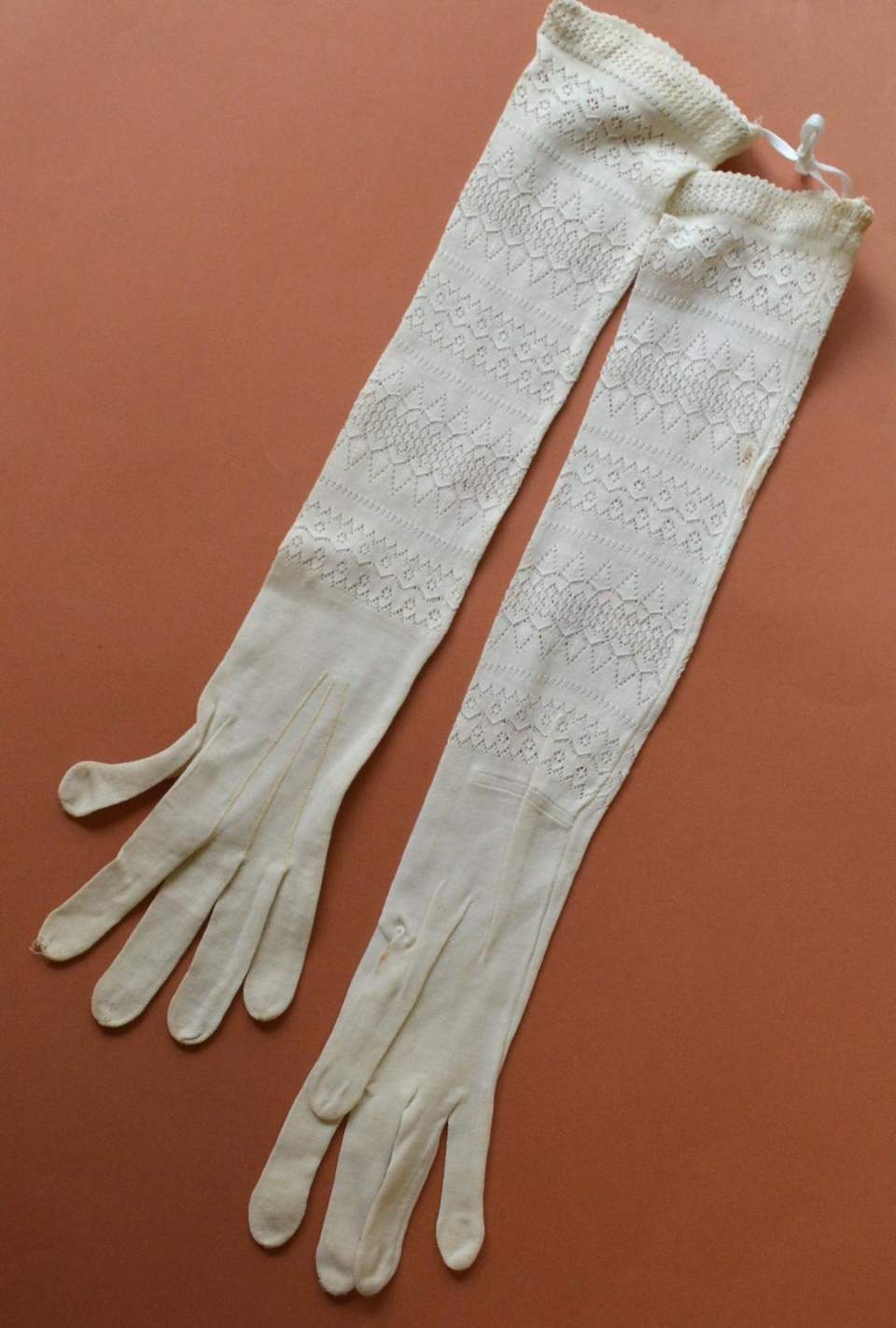 1 Paar Damenhandschuhe aus Baumwolle, Handschuhe