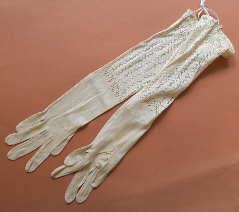 1 Paar Damenhandschuhe aus Baumwolle, Handschuhe