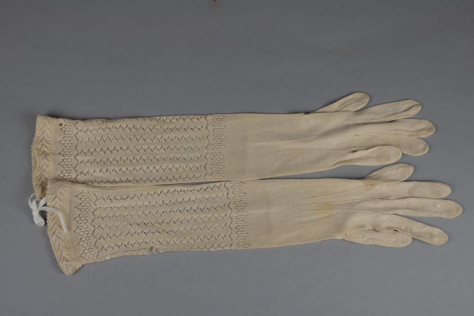 1 Paar Damenhandschuhe aus Baumwolle, Handschuhe