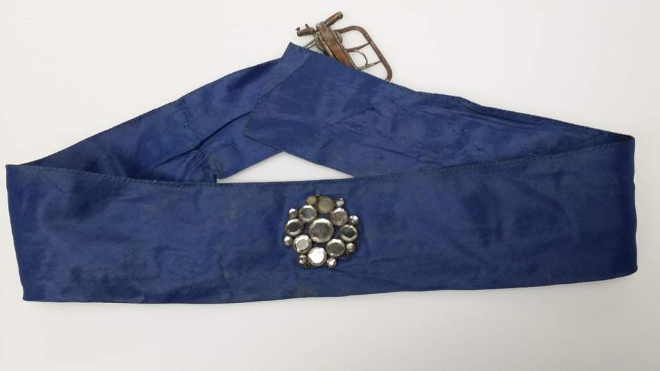 Blauer Stoffgürtel, Damengürtel
