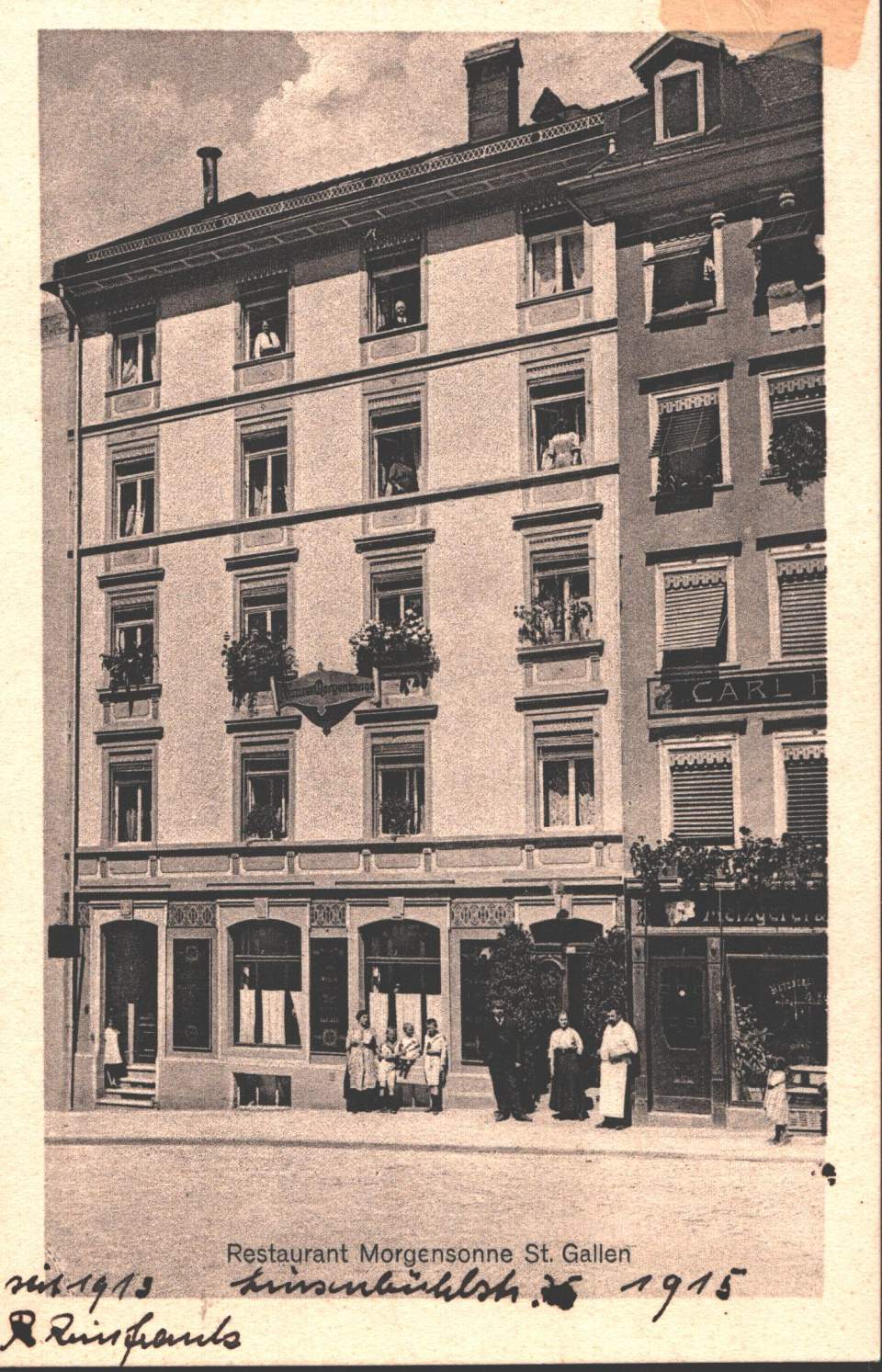 Postkarte Restaurant Morgensonne St.Gallen