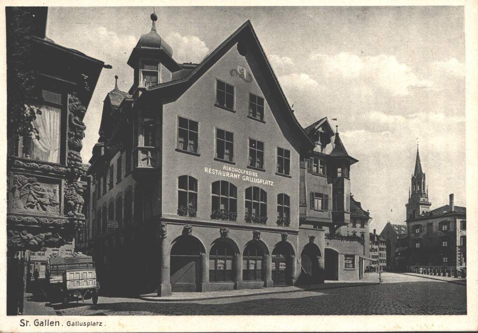 Postkarte Restaurant Gallusplatz St.Gallen