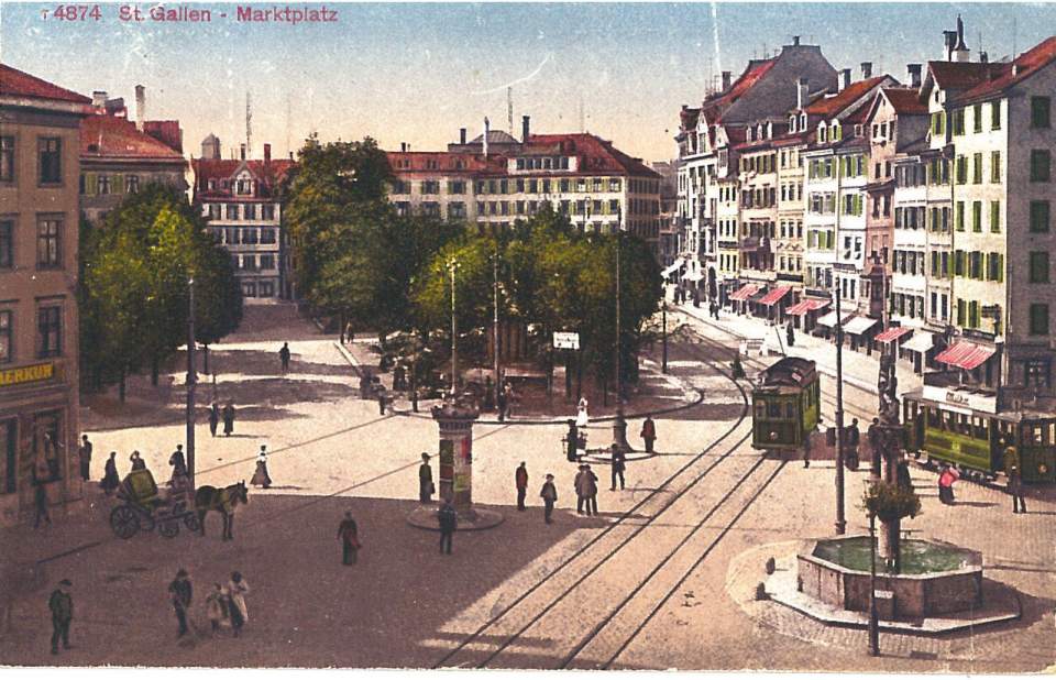 Postkarte Marktplatz St.Gallen