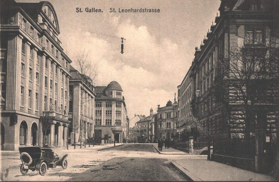 Postkarte St.Leonhardstrasse St.Gallen