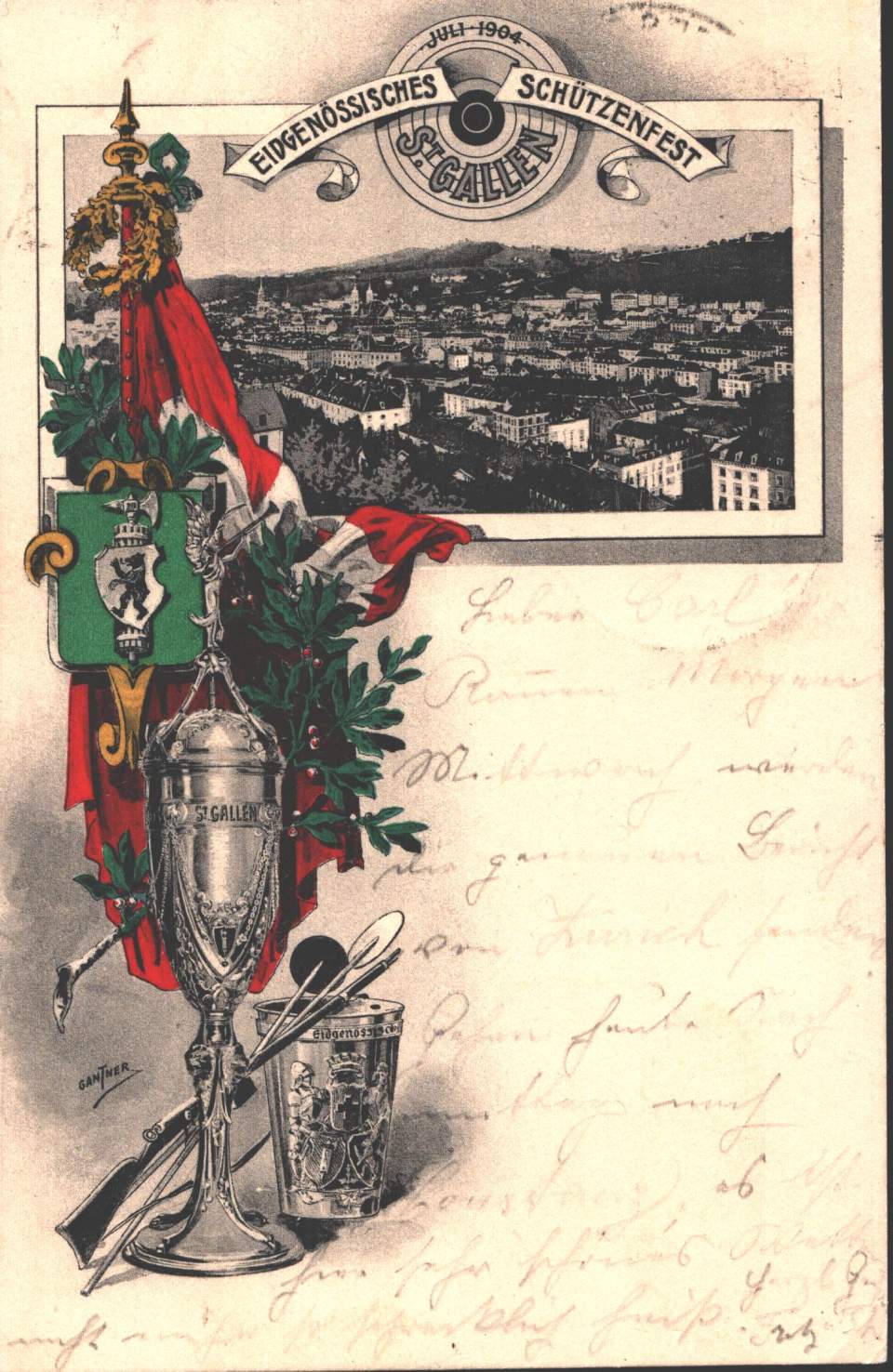 Postkarte Eidgenössisches Schützenfest St.Gallen