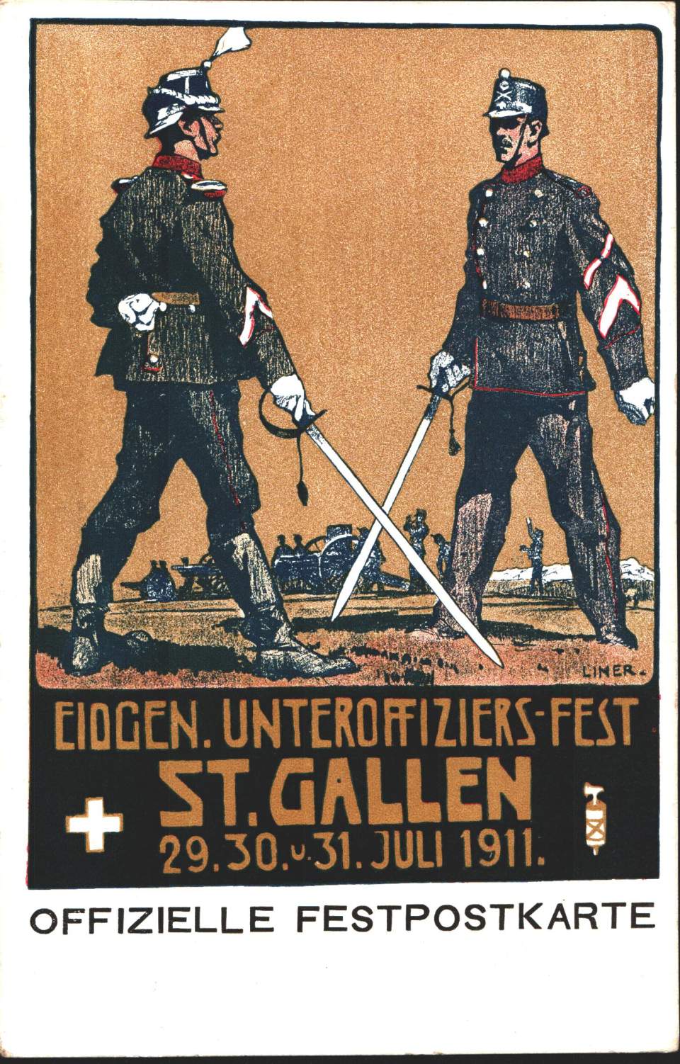 Postkarte eidgenössisches Unteroffiziersfest St.Gallen
