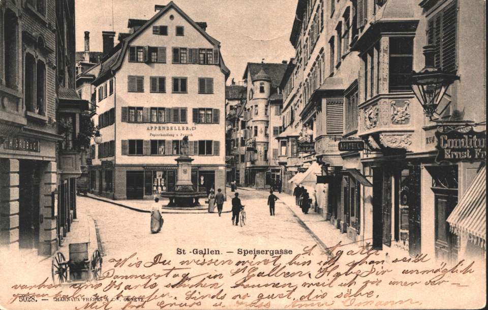 Postkarte Spisergasse St.Gallen