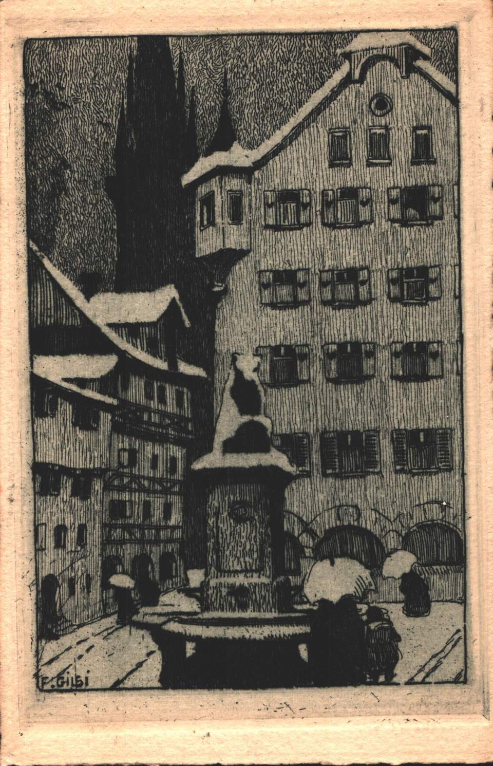 Spisergassbrunnen und Haus zum Freieck