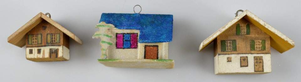 Weihnachtsschmuck, Christbaumschmuck, 3 Häuschen