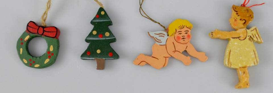 Weihnachtsschmuck, Christbaumschmuck, 4 Holzfiguren