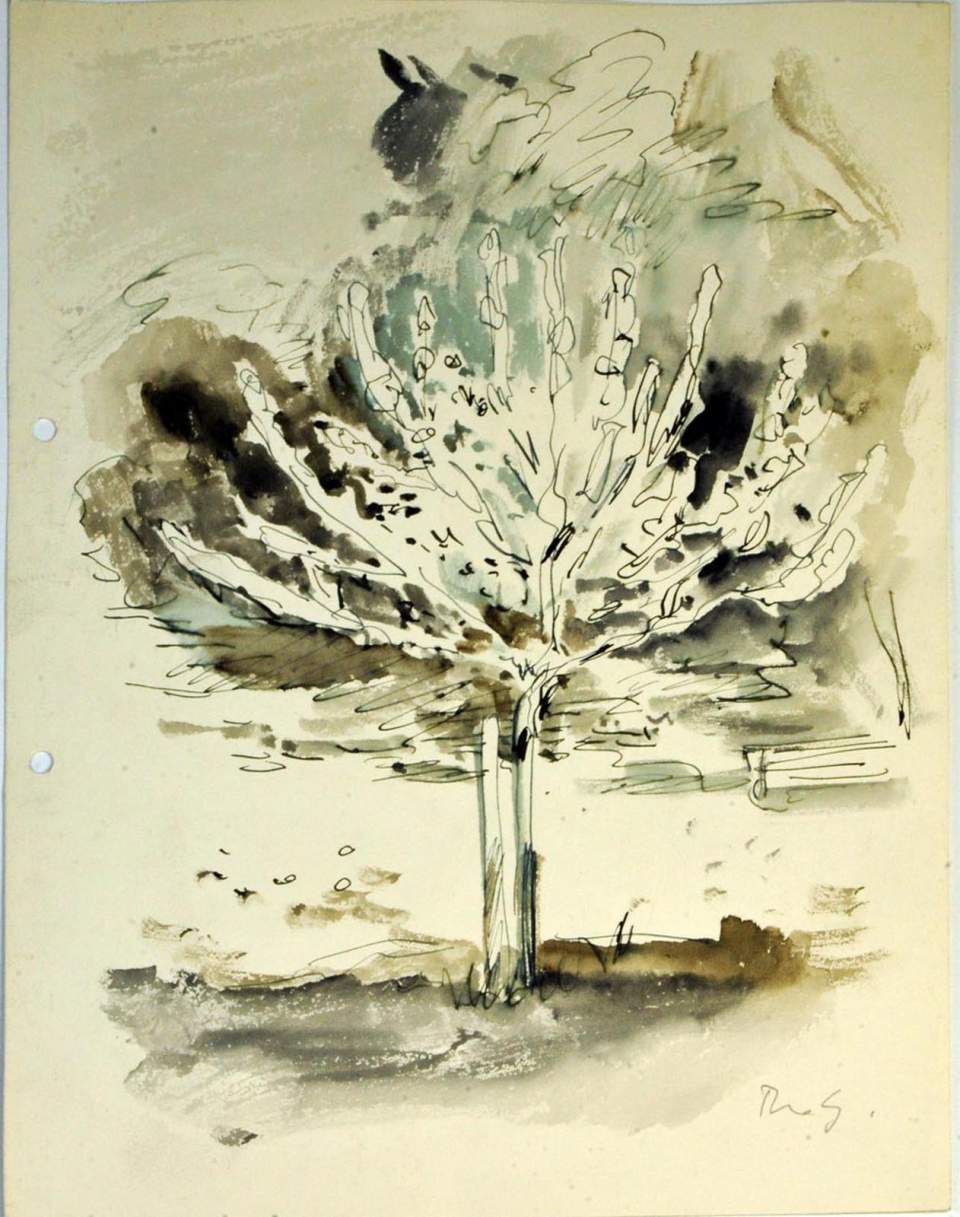 Aquarell, Baum