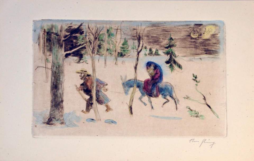 Aquarell, Maria und Josef