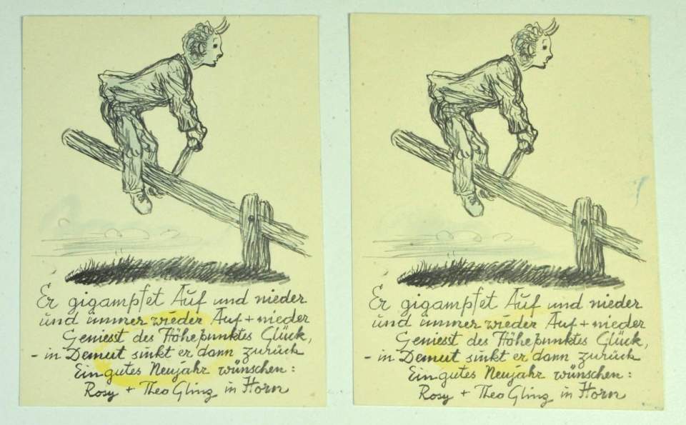 Grafik, 2 Postkarten, Druckgrafik