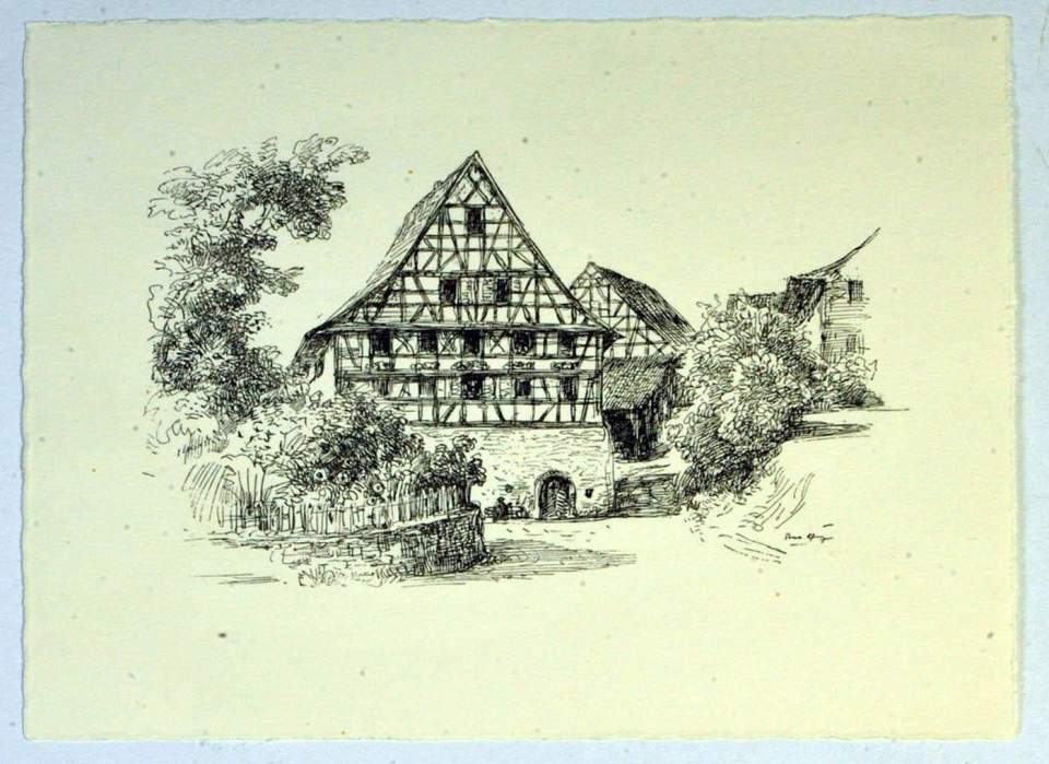 Grafik, Zeichnung,Haus