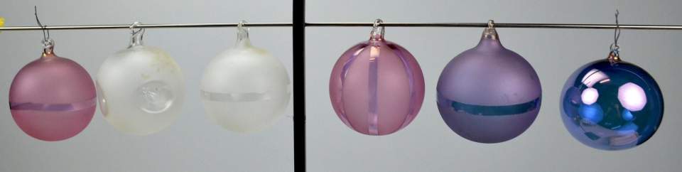 Weihnachtsschmuck 6 kunstgewerbliche Christbaumkugeln