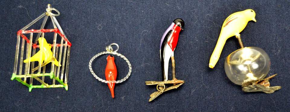 Weihnachtsschmuck, 4 Objekte Künstlerschmuck, Art Déco